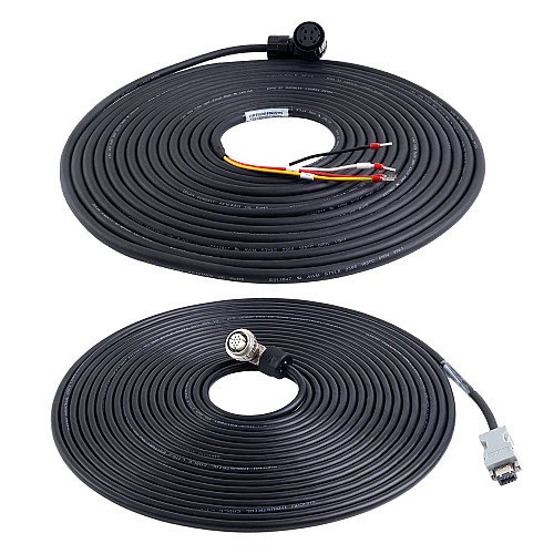 10m(393.7") Motor and Encoder Cable with Connectors Kit for A6 & A6H Series 17-bit Servo Motor - A6-10M-10E-B | StepperOnline AU