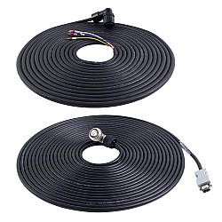 10m(393.7") Motor and Encoder Cable with Connectors Kit for A6 & A6H Series 17-bit Servo Motor with Brake
