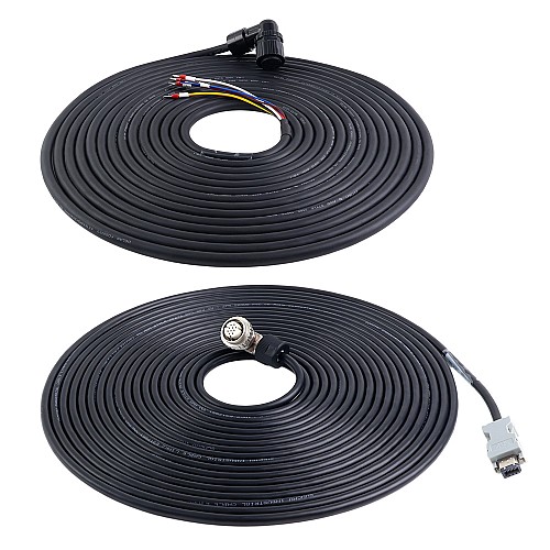 10m(393.7") Motor and Encoder Cable with Connectors Kit for A6 & A6H Series 17-bit Servo Motor with Brake - A6-10MB-10E-B | StepperOnline AU