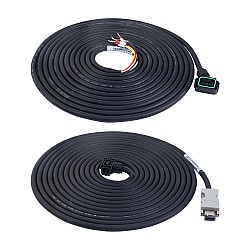5m(196.85") Motor and Encoder Cable with Connectors Kit for A6 Series 17-bit Servo Motor with Brake