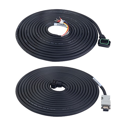 5m(196.85") Motor and Encoder Cable with Connectors Kit for A6 Series 17-bit Servo Motor with Brake - A6-5MB-5E | StepperOnline AU