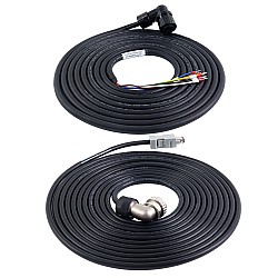 5m(196.85") Motor and Encoder Cable with Connectors Kit for A6 & A6H Series 17-bit Servo Motor with Brake