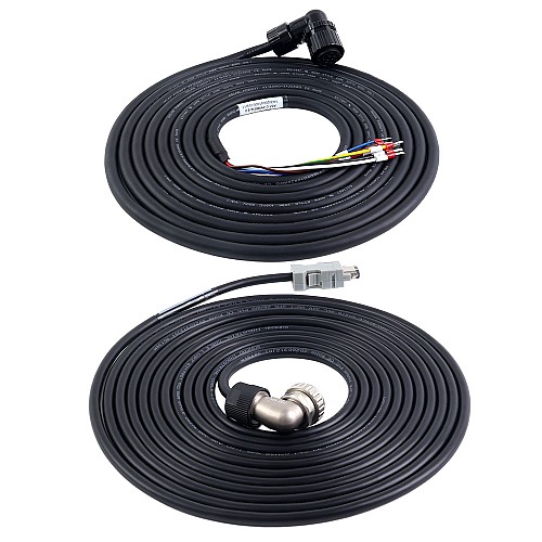 5m(196.85") Motor and Encoder Cable with Connectors Kit for A6 & A6H Series 17-bit Servo Motor with Brake - A6-5MB-5E-B | StepperOnline AU