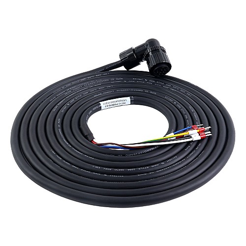 5m(196.85") Motor and Encoder Cable with Connectors Kit for A6 & A6H Series 17-bit Servo Motor with Brake - A6-5MB-5E-B | StepperOnline AU