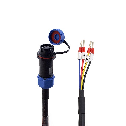 3m(118.11) 4-PIN Motor Extension Cable with IP65 Aviation Connector for T6 Series 17-bit Servo Motor - CMST3M | StepperOnline AU