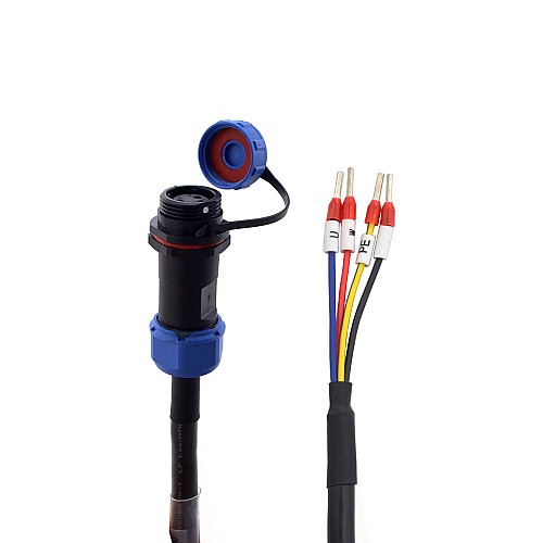 5m(196.85) 4-PIN Motor Extension Cable with IP65 Aviation Connector for T6 Series 17-bit Servo Motor - CMST5M | StepperOnline AU