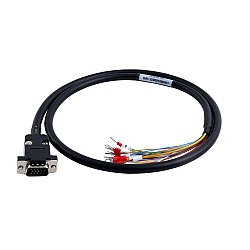 1m(39.37") HDB15 Male to Bare High Flex Shielded Cable D-SUB 15-Pin Connector to Single End Cable with Terminal