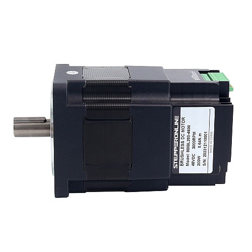 Nema 34 86x86x138mm Integrated Brushless DC Motor 200W 48V 3000RPM 0.64Nm 4.17A w/ Driver - 86IBL200-4830 | StepperOnline AU