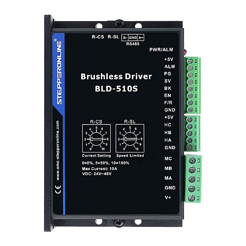 Digital Brushless DC Motor Driver 18V-50VDC Max 13.0A 200W - BLD-510S | StepperOnline AU