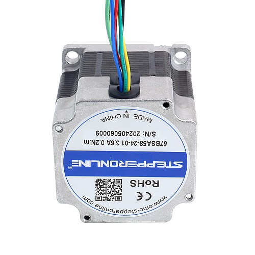 24V 3000RPM 0.2Nm 63W 3.60A 57x57x58mm Brushless DC Motor - 57BSA58-24-01 | StepperOnline AU