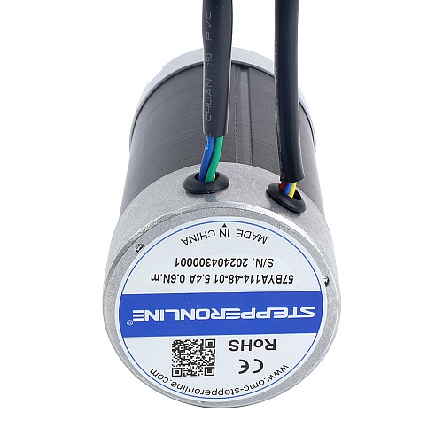 48V 3000RPM 0.6Nm 188W 5.40A Φ57x113.5mm Brushless DC Motor - 57BYA114-48-01 | StepperOnline AU