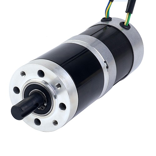 24V 101W Round Geared Brushless DC Motor 20.00Nm(2832.23oz.in) 100:1 Round Planetary Gearbox - 57BYA74-24-01-PG100 | StepperOnline AU