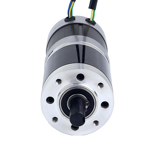 24V 101W Round Geared Brushless DC Motor 20.00Nm(2832.23oz.in) 100:1 Round Planetary Gearbox - 57BYA74-24-01-PG100 | StepperOnline AU