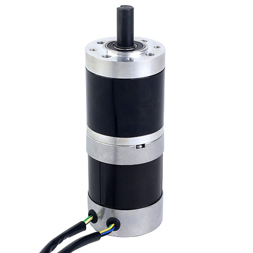 24V 101W Round Geared Brushless DC Motor 20.00Nm(2832.23oz.in) 100:1 Round Planetary Gearbox - 57BYA74-24-01-PG100 | StepperOnline AU