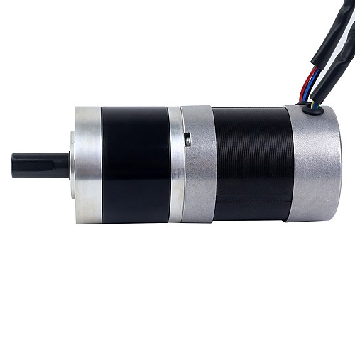 24V 101W Round Geared Brushless DC Motor 6.90Nm(977.12oz.in) 27:1 Round Planetary Gearbox - 57BYA74-24-01-PG27 | StepperOnline AU