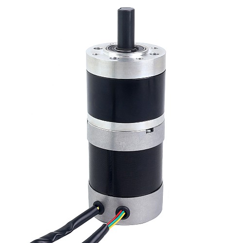 24V 101W Round Geared Brushless DC Motor 6.90Nm(977.12oz.in) 27:1 Round Planetary Gearbox - 57BYA74-24-01-PG27 | StepperOnline AU