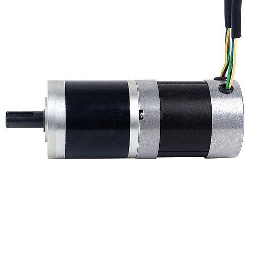 24V 101W Round Geared Brushless DC Motor 11.42Nm(1617.20oz.in) 51:1 Round Planetary Gearbox - 57BYA74-24-01-PG51 | StepperOnline AU