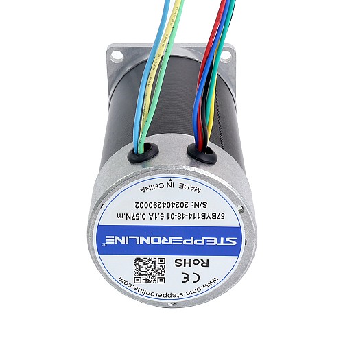 48V 3000RPM 0.57Nm 179W 5.10A 57x57x113.5mm Brushless DC Motor - 57BYB114-48-01 | StepperOnline AU