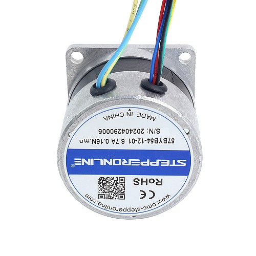 12V 3000RPM 0.16Nm 50W 6.70A 57x57x53.5mm Brushless DC Motor - 57BYB54-12-01 | StepperOnline AU
