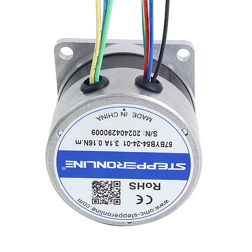 24V 3000RPM 0.16Nm 50W 3.10A 57x57x53.5mm Brushless DC Motor - 57BYB54-24-01 | StepperOnline AU