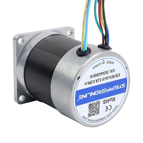 24V 3000RPM 0.29Nm 91W 5.20A 57x57x73.5mm Brushless DC Motor - 57BYB74-24-01 | StepperOnline AU