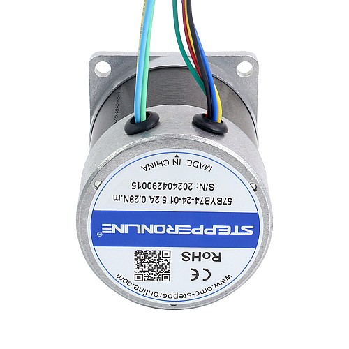 24V 3000RPM 0.29Nm 91W 5.20A 57x57x73.5mm Brushless DC Motor - 57BYB74-24-01 | StepperOnline AU