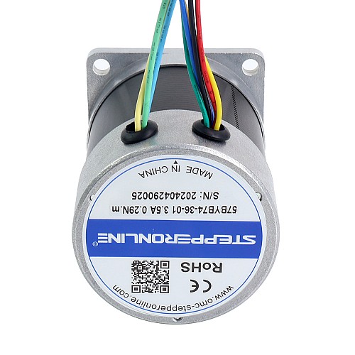 36V 3000RPM 0.29Nm 91W 3.50A 57x57x73.5mm Brushless DC Motor - 57BYB74-36-01 | StepperOnline AU