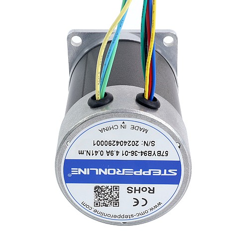 36V 3000RPM 0.41Nm 129W 4.90A 57x57x93.5mm Brushless DC Motor - 57BYB94-36-01 | StepperOnline AU