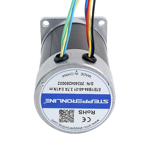 48V 3000RPM 0.41Nm 129W 3.70A 57x57x93.5mm Brushless DC Motor - 57BYB94-48-01 | StepperOnline AU