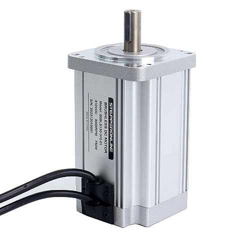 310V 3000RPM 2.38Nm 750W 3.2A Square 80x80x130mm Brushless DC Motor - 80BLS130-310-01 | StepperOnline AU