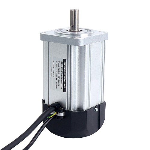 310V 6000RPM 1.75Nm 1100W 4.5A Square 80x80x159mm Brushless DC Motor w/ Radiator Fan - 80BLS160F-310-02 | StepperOnline AU
