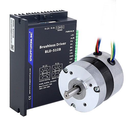 Brushless DC Motor & Driver Kit 67W 24V 4000RPM 0.16Nm(22.66oz.in) - K-510B24-67W | StepperOnline AU