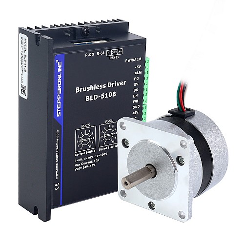 Brushless DC Motor & Driver Kit 25W 36V 4400RPM 0.055Nm(7.79oz.in) - K-510B36-25W | StepperOnline AU