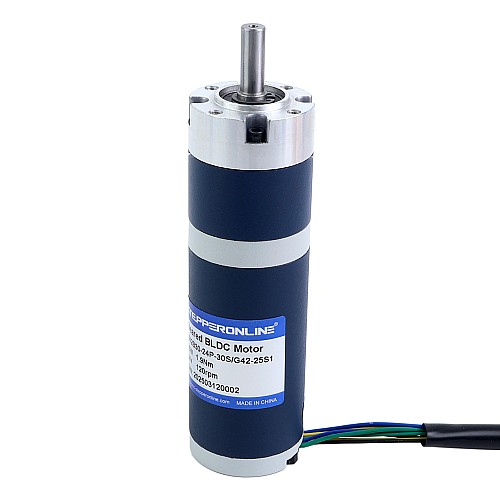 24V 30W 120RPM Geared Brushless DC Motor 1.90Nm(269.06oz.in) 25:1 Planetary Gearbox - M42B30-24P-30S/G42-25S1 | StepperOnline AU