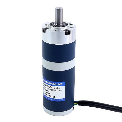 24V 60W 120RPM Geared Brushless DC Motor 3.80Nm(538.12oz.in) 25:1 Planetary Gearbox - M52B60-24P-30S/G52-25S1 | StepperOnline AU
