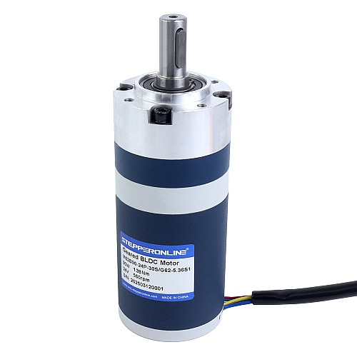 24V 90W 560RPM Geared Brushless DC Motor 1.38Nm(195.42oz.in) 5.36:1 Planetary Gearbox - M62B90-24P-30S/G62-5.36S1 | StepperOnline AU