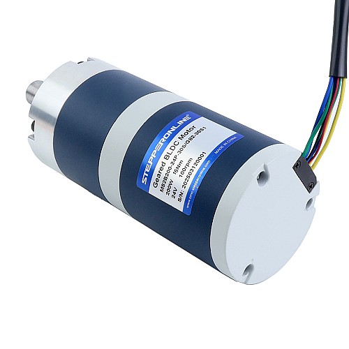 24V 200W 100RPM Geared Brushless DC Motor 15.00Nm(2124.17oz.in) 30:1 Planetary Gearbox - M82B200-24P-30S/G82-30S1 | StepperOnline AU