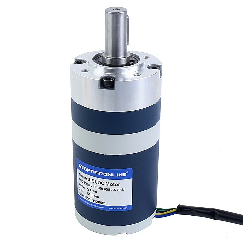 24V 200W 560RPM Geared Brushless DC Motor 3.10Nm(439.00oz.in) 5.36:1 Planetary Gearbox - M82B200-24P-30S/G82-5.36S1 | StepperOnline AU