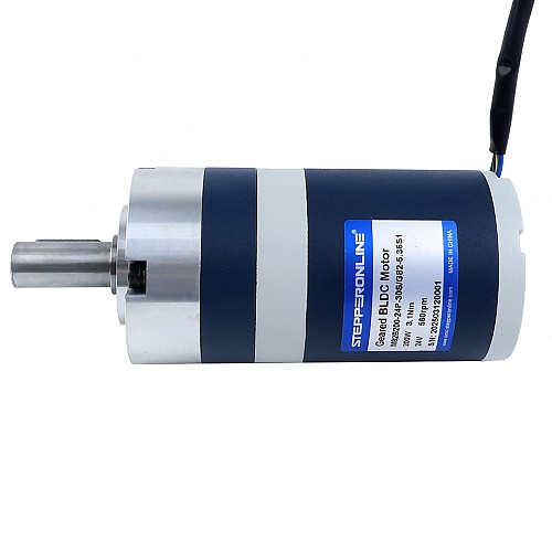24V 200W 560RPM Geared Brushless DC Motor 3.10Nm(439.00oz.in) 5.36:1 Planetary Gearbox - M82B200-24P-30S/G82-5.36S1 | StepperOnline AU