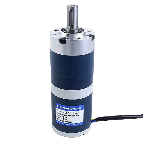 24V 200W 42RPM Geared Brushless DC Motor 33.00Nm(4673.18oz.in) 71.5:1 Planetary Gearbox - M82B200-24P-30S/G82-71.5S1 | StepperOnline AU
