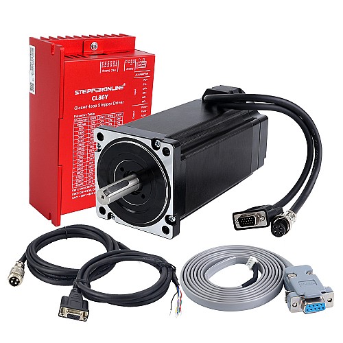 YS Series 1 Axis Closed Loop Stepper CNC Kit V2.0 12.0Nm(1699.34oz.in) Nema 34 Motor w/ 2.0m Cables & Driver - 1-CL86Y-S120-V20 | StepperOnline AU
