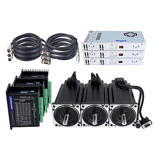 TS Series 3 Axis 12.0Nm(1699.34oz.in) Nema 34 Closed Loop Stepper Kit w/ Power Supply - 3-CLTS120-V41 | StepperOnline AU