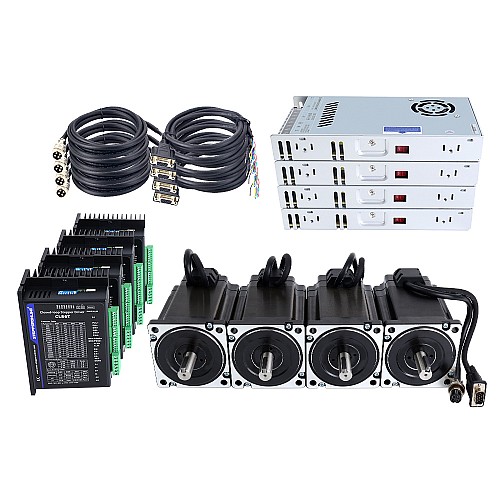 TS Series 4 Axis 9.0Nm(1274.5oz.in) Nema 34 Closed Loop Stepper Kit w/ Power Supply - 4-CLTS90-V41 | StepperOnline AU