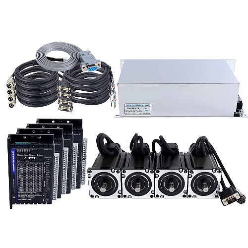 TES Series 4 Axis 3.0Nm(424.83oz.in) Nema 24 Closed Loop Stepper Kit & Driver CL57TE w/ Power Supply - 4-CLTES30 | StepperOnline AU