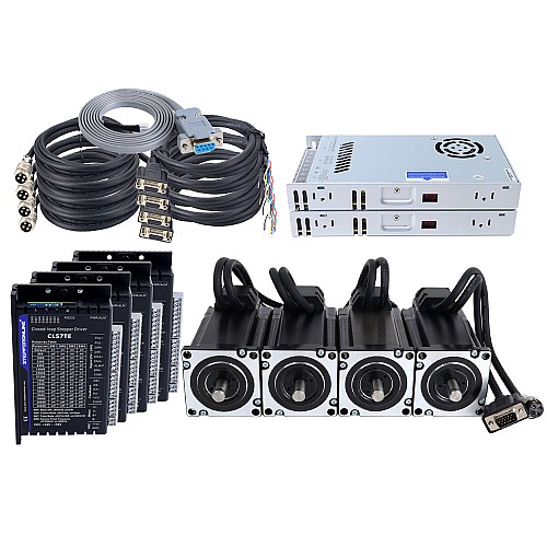TES Series 4 Axis 4.0Nm(566.56oz.in) Nema 24 Closed Loop Stepper Kit & Driver CL57TE w/ Power Supply - 4-CLTES40 | StepperOnline AU