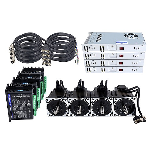 TS Series 4 Axis 4.30Nm(608.93oz.in) Nema 34 Closed Loop Stepper Kit w/ Power Supply - 4-CLTS48-V41 | StepperOnline AU