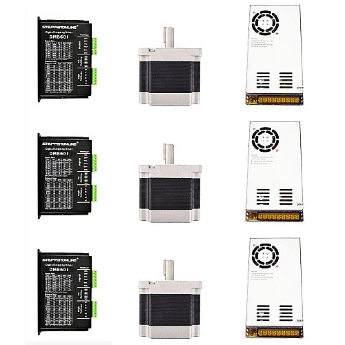 3 Axis CNC Router Kit 4.5Nm(637oz.in) Nema 34 Stepper Motor & Driver - 3-DM860I-34HS31 | StepperOnline AU