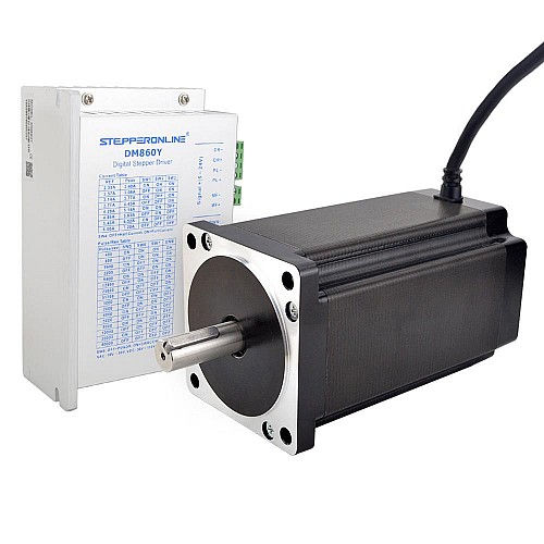 Nema 34 Stepper Motor Kit 12Nm Key-way Single Shaft for Face Mask Machine & Respiratory Ventilators - 34KIT-120S | StepperOnline AU