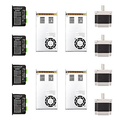 4 Axis CNC Router Kit 4.5Nm(637oz.in) Nema 34 Stepper Motor & Driver - 4-DM860I-34HS31 | StepperOnline AU