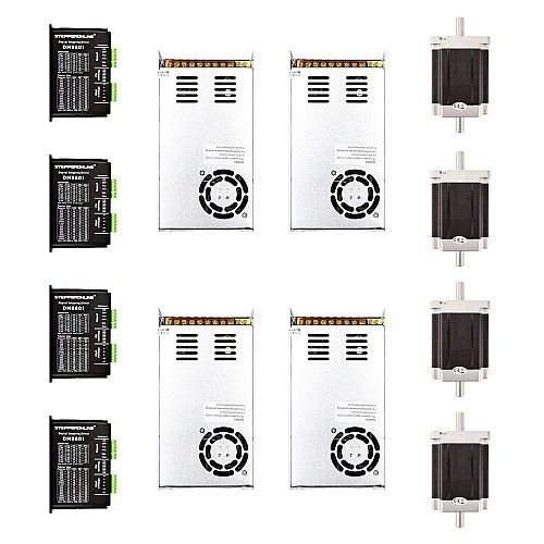 4 Axis CNC Router Kit 8.5Nm(1204oz.in) Nema 34 Stepper Motor & Driver - 4-DM860I-34HS46 | StepperOnline AU